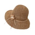 thumbnail image 3 of CHENge Women's Summer Straw Bucket Hat with Breathable Lace Cutout Design for Sun and Outdoor Travel, 3 of 3