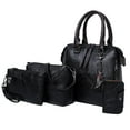 thumbnail image 3 of TISHITA Ladies Tote Shoulder Handbag PU Leather Work Bag Briefcase Streetwear Purses Set Black, 3 of 8