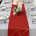 thumbnail image 2 of BalsaCircle 12" x 108" Red Gold Geometric Polyester Table Runner Party Linens Dinner, 2 of 8