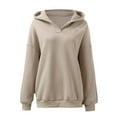 thumbnail image 6 of Women Blouses Light up Hoodie M N Tunic Warm Hoodies Teen Girls Bag Zip up Womens Sweatshirt Hoodies Pullover Sweaters Women Comfy Pullover Lined Sweater Long Sleeve Hoodie Blouse Beige L, 6 of 6
