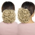thumbnail image 4 of SEGO Clip in Messy Bun Hair Piece Wavy Scrunchie Hair Extension Fake Hair Donut Ponytail Comb Stretch Hair Extension for Women Clearance, 4 of 10