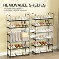 thumbnail image 2 of Bemico 6-Tier Metal Shoe Rack, Sturdy Tall Shoe Organizer Storage Large Shoe Shelf Standing Stackable Shoe Rack for Entryway Bedroom Living Room Closet, Cloakroom, Black Finish, 2 of 8