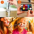 thumbnail image 2 of Kit de pintura facial, paleta de 15 colores con 2 pinceles y 4 plantillas, pintura corporal lavable y segura para adultos y niños., 2 of 5