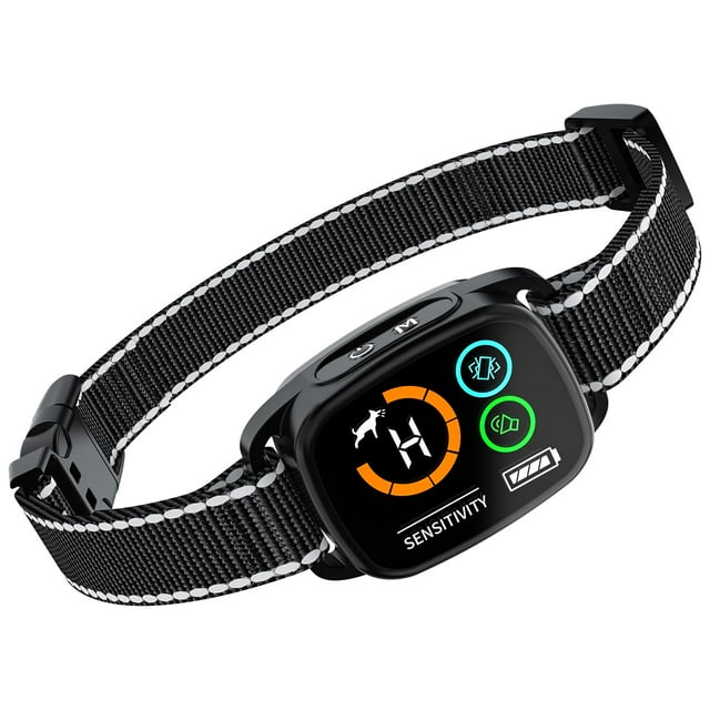 Bark Collar, Dog Bark Collar, Barking Collar for Large Medium Dogs, No Shock Collar with 6 Adjustable Sensitivity, Beep/Vibration/Beep&Vibration