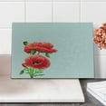 thumbnail image 2 of Poppy Flower Cutting Board, Fresh Garden Inflorescence Petals and Buds Romantic Bridal Corsage, Decorative Tempered Glass Cutting and Serving Board, Small Size, Vermilion Pale Grey, by Ambesonne, 2 of 5