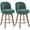 Chenille / Sage Green -【Set of 2 】- 26" Seat Height, variant on WOOW DEPOT 26" Swivel Chenille Bar Stools Set of 2, w/ 3.9" Thick Large Seat & Mid-Back & Wood Legs, Upholstered Fabric Modern Island Counter Barstools Armless Kitchen Pub Chair, Charcoal Gray