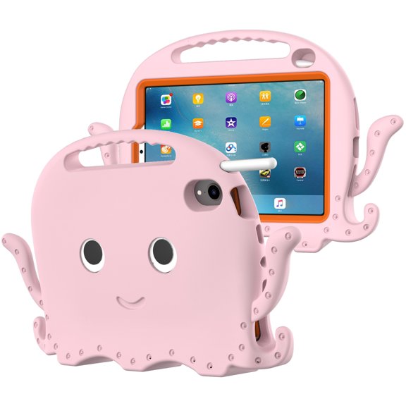 SaniMore for iPad Mini 6th Generation 8.3" 2021 Kids Waterproof Case, EVA Foam Cover with Shoulder Strap & Screen Protector Pencil Holder Kickstand & Holder Shockproof Protective Shell, Pink