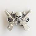 thumbnail image 4 of Antique Brushed Silver Rhinestones Skull Belt Buckle, 4 of 6