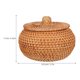 thumbnail image 3 of Cesta redonda de ratán con tapa: Caja de almacenamiento decorativa tejida a mano - Pequeña cesta de ratán organizadora para el hogar, el baño y la cocina., 3 of 7
