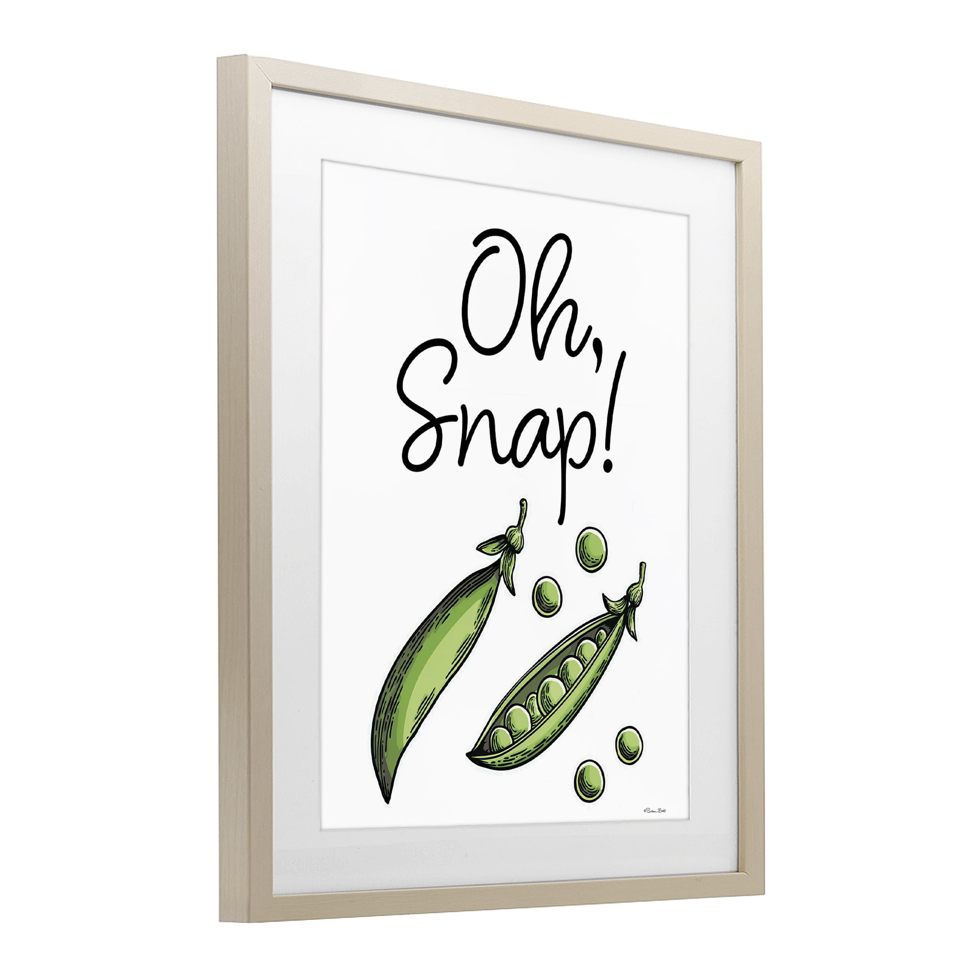 Stupell Industries Oh Snap Peas Birch Framed Print Under Glass, design by Susan Ball