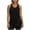 Black-tanks, variant on Womens Sleeveless Sports Tank Tops, Summer Soft Button Asymmetrical Hem Undershirts, Round Neck Curved Hem Workout Tees