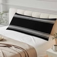 thumbnail image 4 of Black Striped Body Pillow Covers 20"x60", Farmhouse Black White Stripes Soft Brushed Microfiber Breathable Throw Pillow Covers, Decorative Pillowcase with Zipper for Couch Sofa Bedroom Living Room, 4 of 9