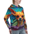 thumbnail image 6 of Sikiie Colorful Textured Chihuahua Women's Casual Hoodies Long Sleeve Lightweight Pullover Tops Loose Sweatshirt-Small, 6 of 7