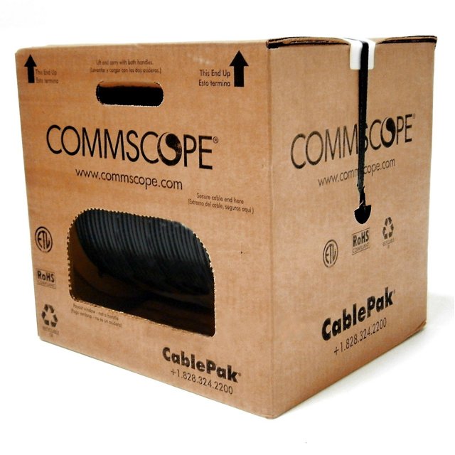 1000 FT Commscope F677TSVV TRI-SHIELD RG6 Coaxial 18AWG 75 OHM Negro Commscope F677TSVV