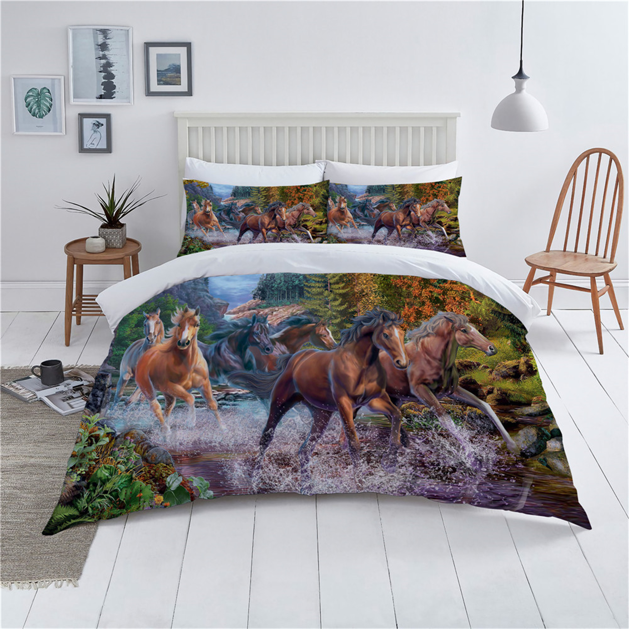 3D Bed Set Horse Design Duvet Cover Comforter Cover Animal Bedding Set Bedroom Decor Home Quilt