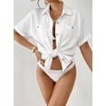 thumbnail image 4 of Bsubseach Fashion Swim Cover Up for Women Button Down Shirt Floral Bathing Suit Coverup Summer Outfits, 4 of 6