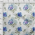 thumbnail image 2 of oneOone Cotton Poplin Lavender Blue Fabric Flower & Leaves Watercolor Sewing Material Print Fabric By The Yard 42 Inch Wide, 2 of 4