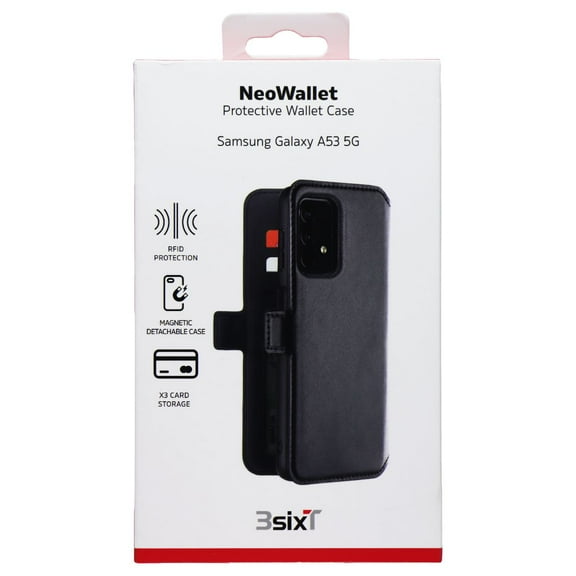 3sixT NeoWallet Protective Wallet Case for Samsung Galaxy A53 5G - Black