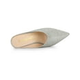 thumbnail image 4 of BLISSFUL STEP Valentine's Women's Shoes Pointed Toe Slip on Chunky Heels Glitter Slide Mules Shoes Silver 11, 4 of 7