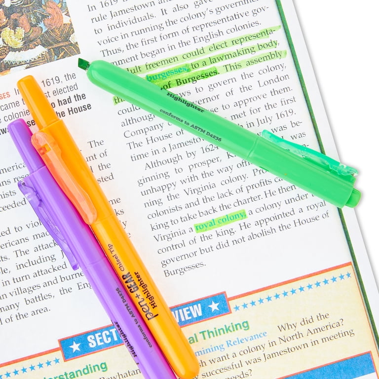 Pen+Gear Retractable Highlighters Chisel Tip Assorted Neon Colors