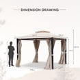 thumbnail image 7 of Saint Birch 2-Tier Roof 10' x 10' Modern Metal Patio Gazebo in Beige, 7 of 7