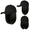 thumbnail image 1 of EGNMCR Perruques Cheveux Humains Perruque Courte Droite Perruque de Baseball Casquette de Baseball Perruque avec Extensions de Cheveux pour Femmes Perruque Courte Droite les Bandes, 1 of 5