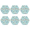 thumbnail image 2 of Pofeuu Sea Shells 2 Print Leather Coasters Set of 6, Round Cups Mugs Mat Pad for Home Kitchen Heat Resistant Drink Coasters,Hexagon, 2 of 7