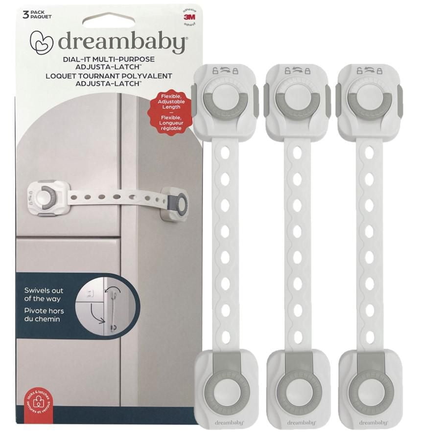 Dreambaby® Dial-It Adapta™ Strap Latch - 3pk, Super Strong Safety Straps!