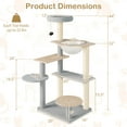 thumbnail image 3 of Gymax Modern Cat Tree 44 Inch Multi-level Cat Tower w/ Removable Padded Top Perch, 3 of 10