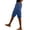Blue, variant on YOIAVAIOY Linen Cargo Capris for Women Knee Length Capri Pants with Pockets Elastic Waisted Summer Work Outdoor Hiking Clothing Light Blue M