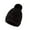 Black, variant on Womens and Mens Winter Knitted Beanie Hat with Faux Pom Warm Knit Cap Beanie Hats