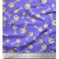 thumbnail image 1 of Soimoi Purple Georgette Viscose Fabric Fish Skeleton Ocean Print Fabric by Yard 42 Inch Wide, 1 of 1