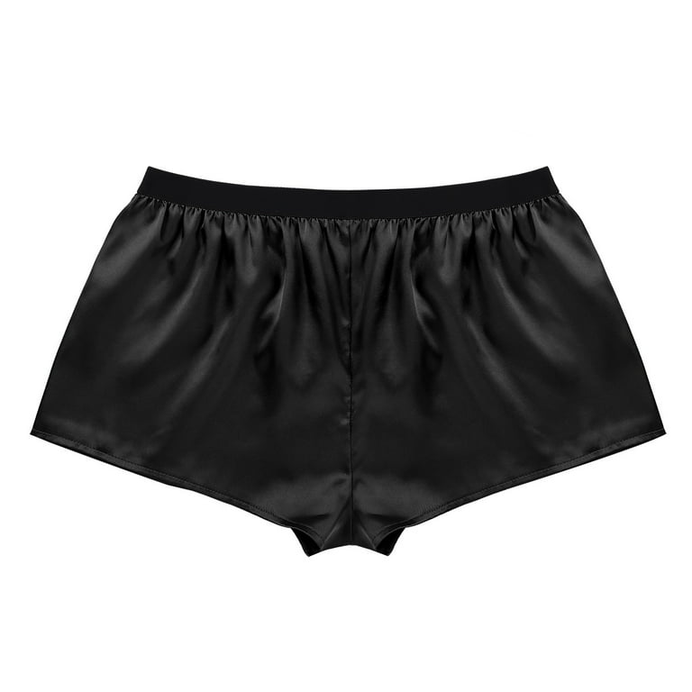 YONGHS Men's Silky Satin Boxers Shorts Underwear Sports Panties