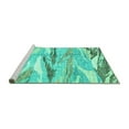 thumbnail image 2 of Ahgly Company Machine Washable Indoor Rectangle Abstract Turquoise Blue Modern Area Rugs, 2' x 4', 2 of 4