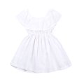 thumbnail image 1 of Vestido Blanco Para NiñA Con Hombros Descubiertos, Vestido Veraniego De Cintura Alta Con Volantes Calados, 1 of 4