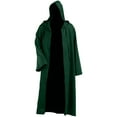 thumbnail image 1 of HNMKIU Hooded Robe Cloak for Men Elegant Historical Performance Green,M, 1 of 3