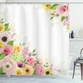 thumbnail image 1 of Ambesonne Anemone Flower Shower Curtain, Ranunculus Hydrangea, 69"Wx84"L, Pale Pink Yellow Green, 1 of 3