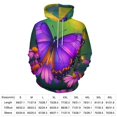 thumbnail image 2 of Vibrant Purple Butterfly Floral Print Men's Women New Sweatshirt Hoodie Men's Plus Size Sweatshirt Hooded Sweatshirt 3d Printed Street Men's Cloth, 2 of 6