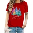 thumbnail image 5 of Lroveb Christmas Shirts for Women Plus Size Print Round Neck Short Sleeve T Shirt Top Graphic T Shirts, 5 of 5