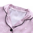 thumbnail image 6 of Toddler Baby Girl Satin Silk 2 Piece Long Sleve Collared Button Down Shirts and Pants Casual Loungwear Cute Clothes, 6 of 10