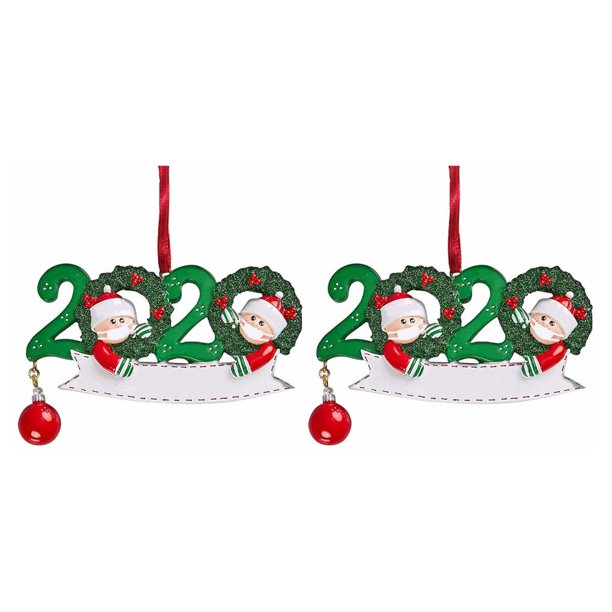 Naiovety Adorno navideño familia escribible árbol de Navidad estatuilla colgante decoración del hogar regalo 1# 2Conjunto