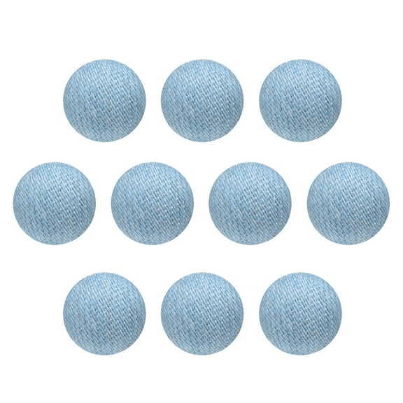 Uxcell 10pcs 16L Fabric Cloth Covered Button 10mm 3/8" Plastic Shank Round Sewing DIY Buttons Craft Replacement Button for Sewing Clothing Suits Coats Blouses Sweaters, Light Blue