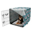 thumbnail image 2 of Blue and Pink Dog Crate Cover, Digitally Generated Pattern of Soft Chrysanthemums, Easy to Use Pet Kennel Cover Small Dogs Puppies Kittens, 7 Sizes, Deep Sky Blue Rose, by Ambesonne, 2 of 6