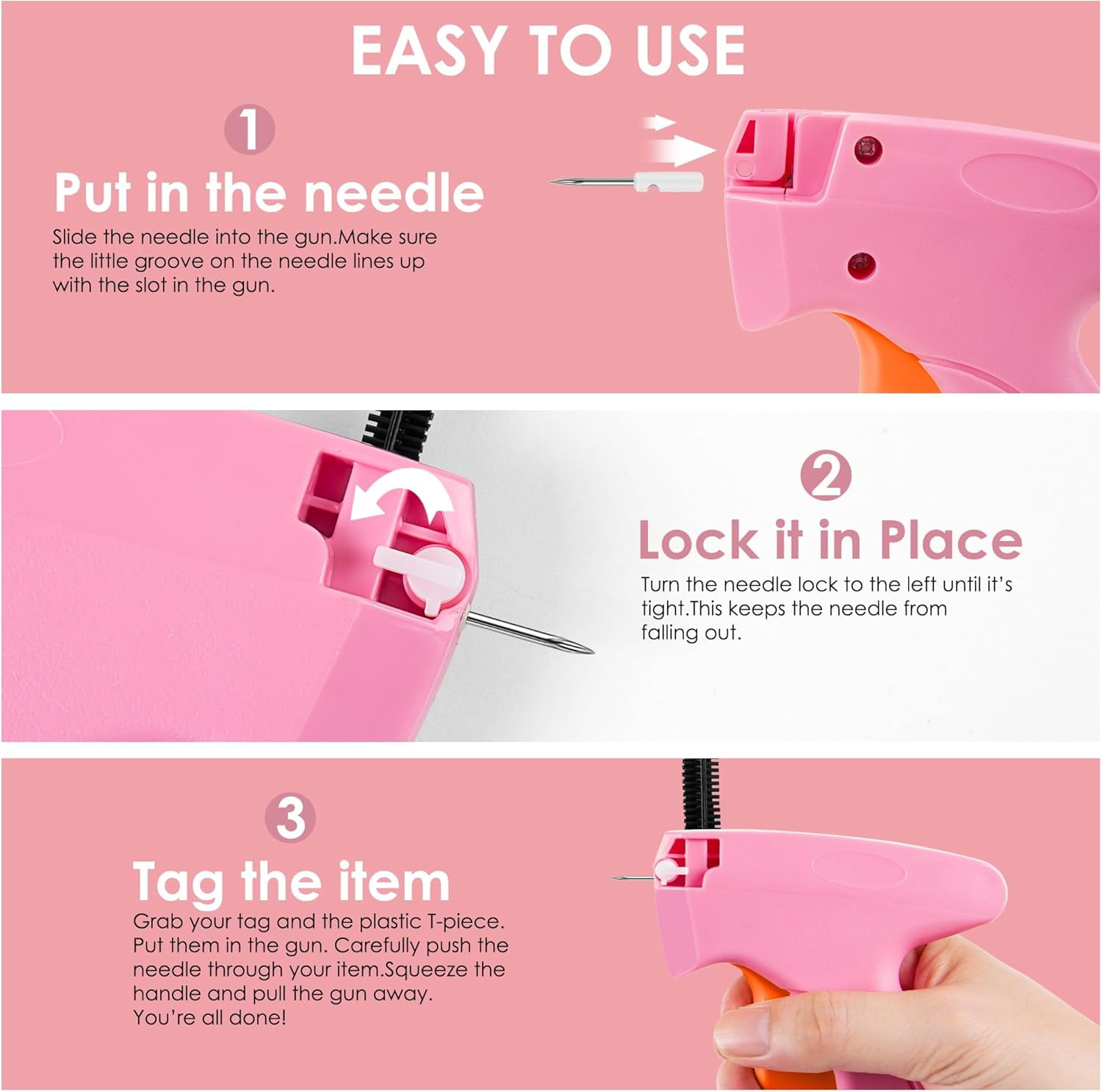 Season Time Stitch Gun Handheld Pink for Clothes 1-Count