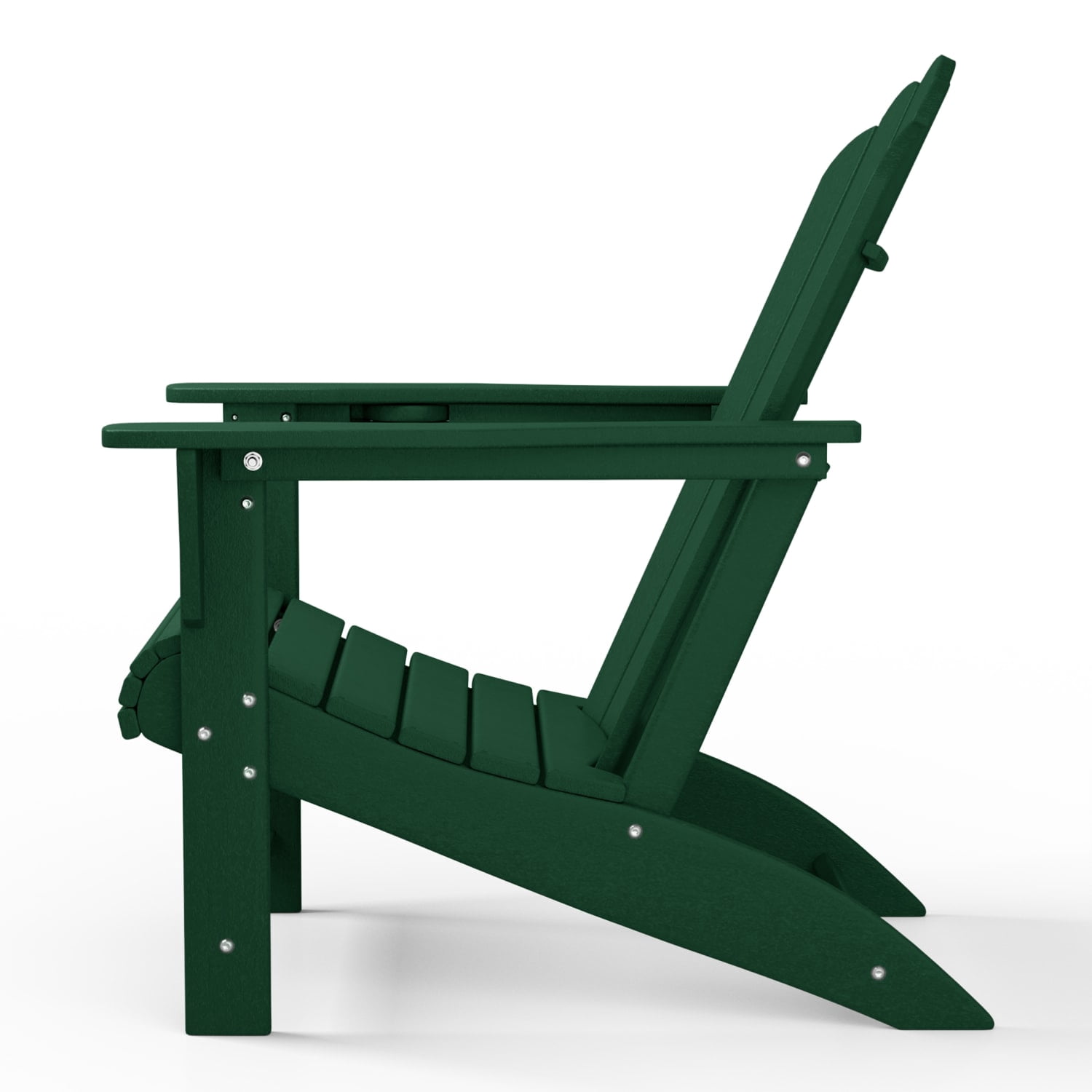 WestinTrends Highland Outdoor Patio HDPE Adirondack Chair With Cup Holder, Dark Green