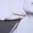 thumbnail image 6 of Boho Crystal Ear Climber Earrings Gold Rhinestone Crawler Earrings Vintage Cluster Crystal Stud Earrings Cz Climbing Earrings Jewelry for Women, 6 of 14