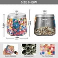 thumbnail image 2 of Yayeee Ashtray with Lid for Cigarette Smokeless Stainless Steel Home Ash Holder, Light Colorful Circles, 2 of 7