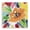 Vibrant Orange Flower Burst, variant on Stupell Industries Contemporary Primary Hued Blossoms Black Floating Frame Canvas Art, 18 x 18, by Carol Robinson