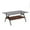 Brown+Gray, variant on Leumius Glass Coffee Table with Lower Shelf,Clear Rectangle Glass Coffee Table, Modern Coffee Table with Metal Legs for Living Room,Black+Gray