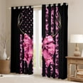 thumbnail image 2 of Homewish Pink Bow Knot Black Out Curtains for Children Girls Female,Abstract Camouflage Curtains Pack of 2 (42x63 Each),USA Flag Bedroom Curtains,Lightweight Room Decor, 2 of 6